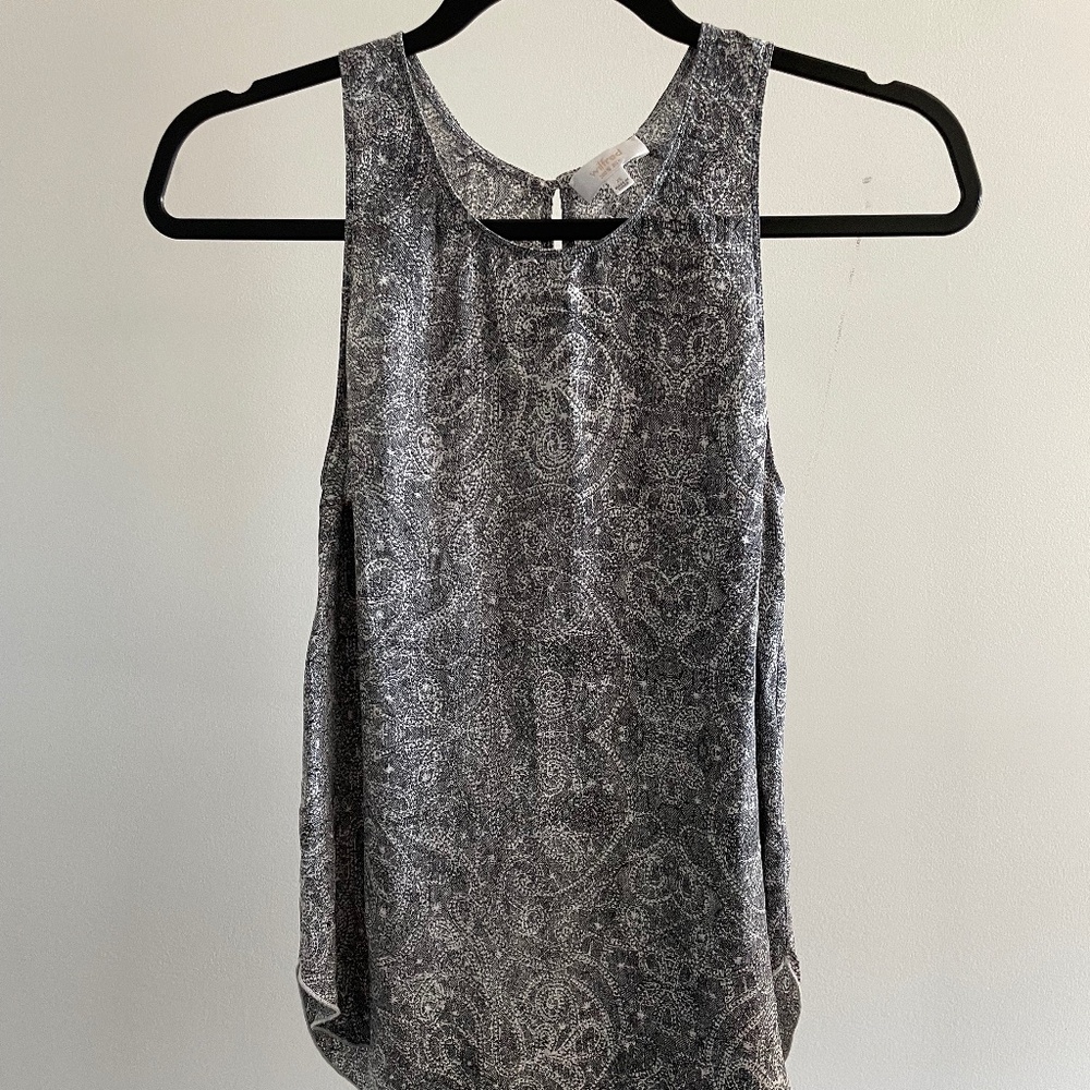 Wilfred 100% Silk Loose Tank Top with Pattern
